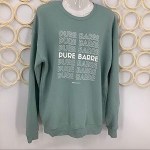 Pure barre foam green lightweight sweatshirt